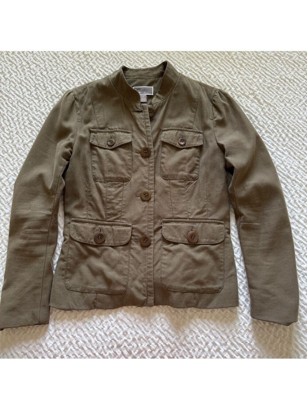 Chelsea28 Olive Green **Peplum Utility Jacket Size XS